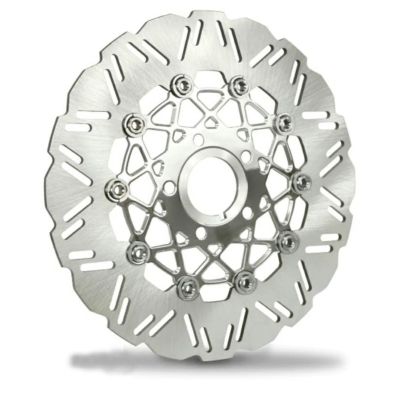 スポーツスター、ダイナ、ソフテイル、ツーリング MESHフローティングローター 11.8インチ フロント(ポリッシュ) DNA