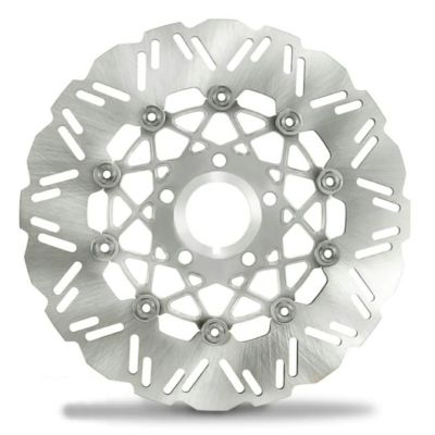 スポーツスター、ダイナ、ソフテイル、ツーリング MESHフローティングローター 11.5インチ フロント(ポリッシュ) DNA