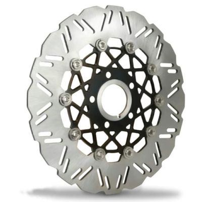 スポーツスター、ダイナ、ソフテイル、ツーリング MESHフローティングローター 11.8インチ フロント(ブラック) DNA