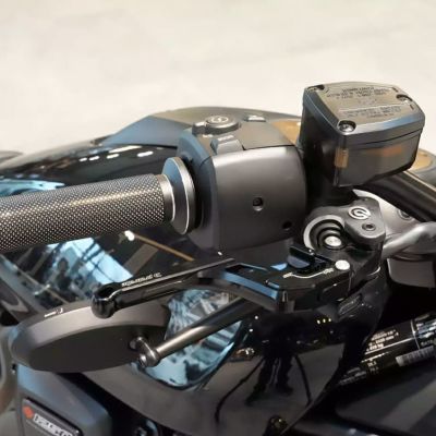 スポーツスターS、ナイトスター、パンアメリカ TEC2 アジャスタブルハンドレバーセット (ブラック) probrake