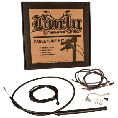 ロードグライド、ロードキング 14インチエイプ用 ケーブルキット (ブラック) Burly Brand