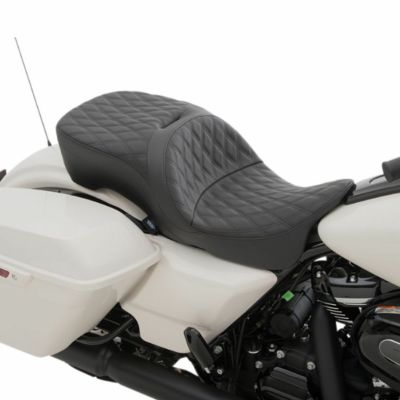 ツーリング バックレスト対応 2UPシート ダブルダイアモンドステッチ ブラック Drag Specialties