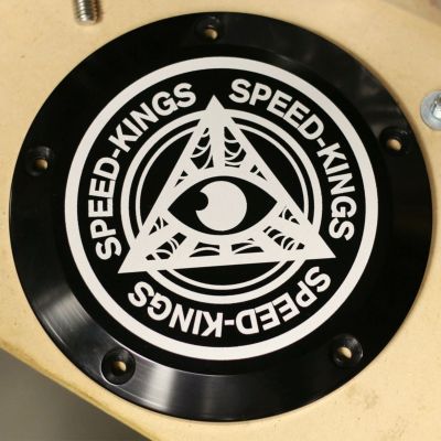 【セール】ツインカム ダービーカバー サークルロゴ ブラック Speed Kings