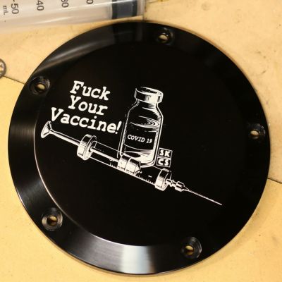 ツインカム ダービーカバー ワクチンロゴ ブラック Speed Kings