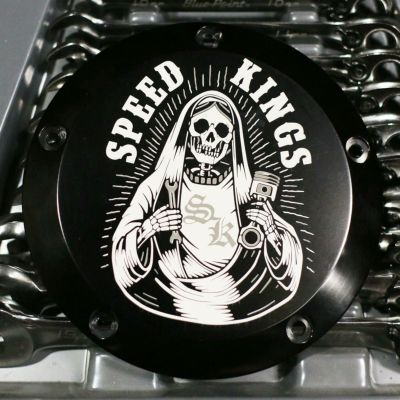 ツインカム ダービーカバー Motor Maryロゴ ブラック Speed Kings