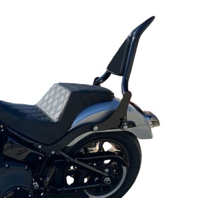FXLR/S用デタッチャブル バックレスト 16インチ高 1.5インチ径 ブラック パッド付 Siouxside Choppers