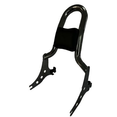 FXBR等用デタッチャブル バックレスト ベビーコブラ 16インチ高 1.5インチ径 ブラック パッド付 Siouxside Choppers
