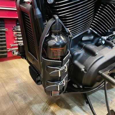 フューエルボトルホルダー 本革 ブラックステッチ BAD&G CUSTOM