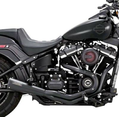 【SALE】M8ソフテイル UPSWEEP 2-1 フルエキゾーストマフラー (ブラック) PCX仕様 Vance & Hines