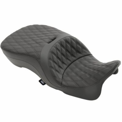 【SALE】ツーリング バックレスト対応 2UPシート フォワード ダブルダイアモンドステッチ ブラック Drag Specialties