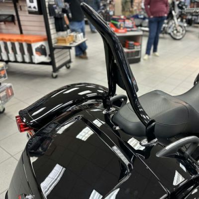 FLTRT用バックレスト 16インチ高 1.5インチ径 ブラック パッド付 Siouxside Choppers