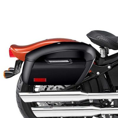 FLSTSB用ハードサドルバッグ Vale エクストララージ グロスブラック Viking Bags