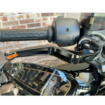 スポーツスターS、ナイトスター アジャスタブル ブレーキ、クラッチレバーセット オレンジエンド probrake