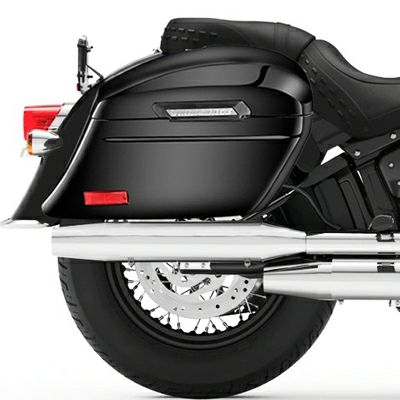 ファットボーイ用ハードサドルバッグ Stallion グロスブラック Viking Bags