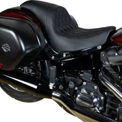 【SALE】ローライダー/S/ST、スポーツグライド プレデター カスタムシート ダブルダイアモンドステッチ (ブラック) Drag Specialties