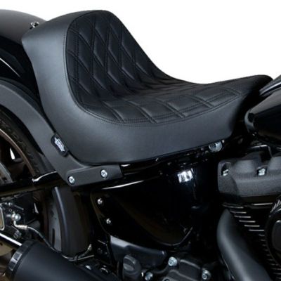 ローライダー/S/ST、スポーツグライド ソロシート ダブルダイアモンドステッチ (ブラック) Drag Specialties