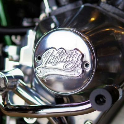 スポーツスター、1970～1999 ビッグツイン ポイントカバー 横穴タイプ (ポリッシュ)  INFINITY