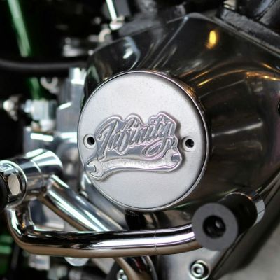 スポーツスター、1970～1999 ビッグツイン ポイントカバー 横穴タイプ (サンドブラスト/ポリッシュ)  INFINITY
