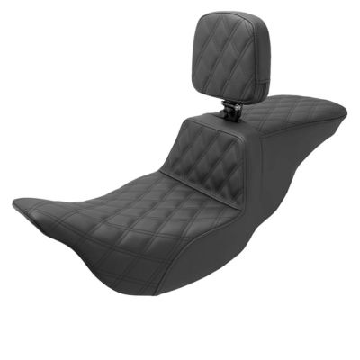 ツーリング用ツアー ステップアップ シート（バックレスト付） フロント/リア ダイヤモンドステッチ SaddleMen