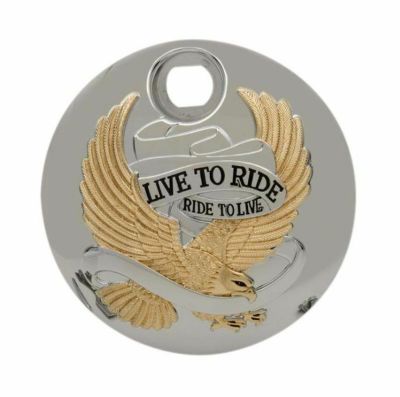 08年以降ハーレー、ツーリングモデル用 Live to Ride フューエル コンソールドア ゴールド Drag Specialties
