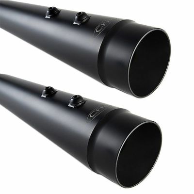 M8ツーリング 4.5インチ スリップオンマフラー スムースチップ ブラックセラミック CFR