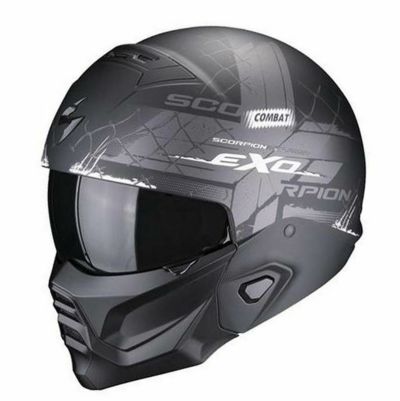 Exoコンバット II ヘルメット マットブラック/ホワイト SCORPION