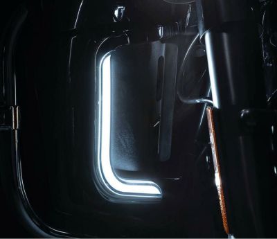 1988～2013  ハーレー、ツーリング トレーサー LED フェアリングロワーグリル クローム クリアキン