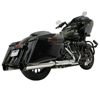 4.5インチ クローム ストレートカン スリップオンマフラー ブラックエンド Bassani