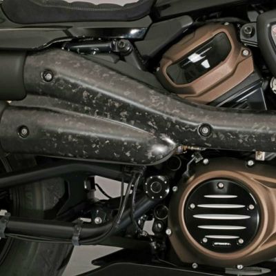 スポーツスターS ドライカーボン エキゾーストヒートシールド (フォージド/艶あり) SPEEDRA
