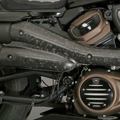 スポーツスターS ドライカーボン エキゾーストヒートシールド (フォージド/艶消し) SPEEDRA