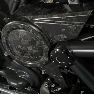 スポーツスターS ドライカーボン フロントスプロケットカバー (フォージド/艶あり) SPEEDRA