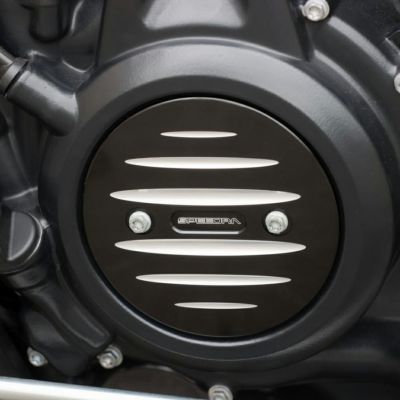 スポーツスターS、ナイトスター、パンアメリカ オルタネーターカバー (ブラック/シルバー) SPEEDRA