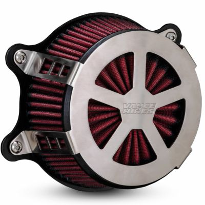 ツインカム ケーブルスロットル車用 VO2 RadiantV ハイフローエアクリーナー (ブラシ仕上げ) Vance&Hines