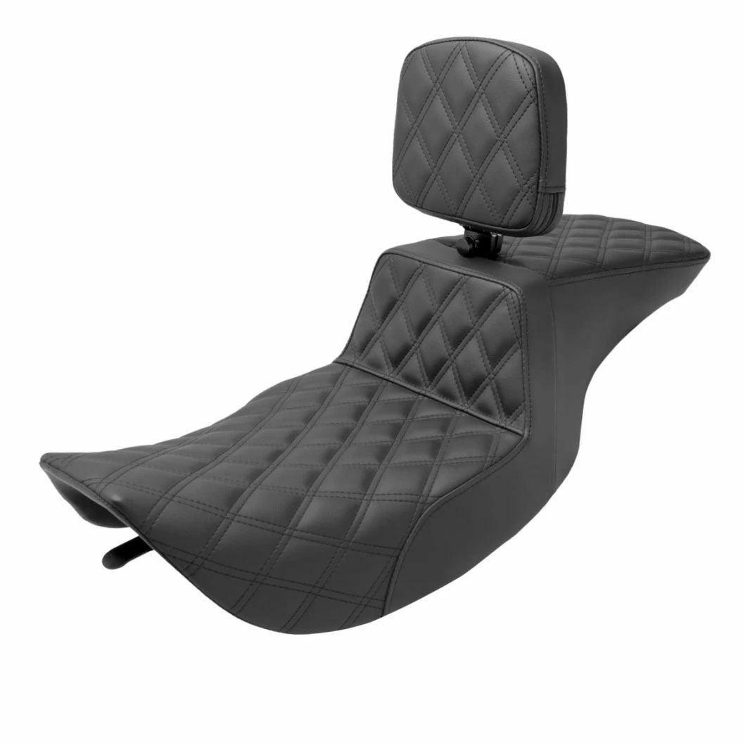 1997～2007 FLHX、FLHR/C ツアーステップアップシート ゲル入り フルLatticeステッチ バックレスト付き Saddlemen