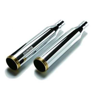 M8ソフテイル用スリップオンマフラー ベビー 76 ストレート クローム モーターステージ
