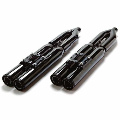M8ツーリング ブラス4 ストレート スリップオンマフラー ブラック/ブラックエンド モーターステージ