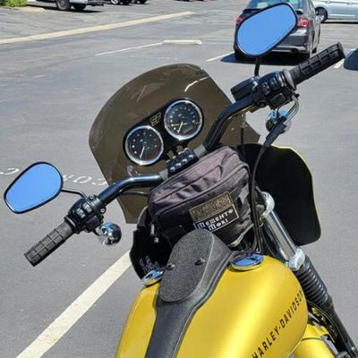 ダイナ、スポーツスター、FXR デュアルメーターマウント (ブラック) SLYFOX