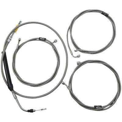ツーリング ロードグライド ブレーキホース/クラッチケーブルキット 18～20インチエイプハンドル用 (ステンレスメッシュ/クローム) LA Choppers