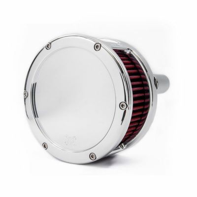 M8ツーリング、ソフテイル BA エアクリーナーキット ソリッドカバー レッドフィルター クローム FEULING