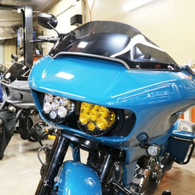 2015年以降 ロードグライド Baja Designs LP6 Pro ヘッドライトキット ホワイト/アンバー Cali Raised Moto