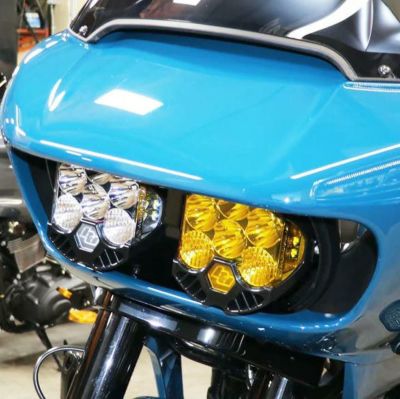 2015年以降 ロードグライド Baja Designs LP6 Pro ヘッドライトキット ホワイト/アンバー Cali Raised Moto