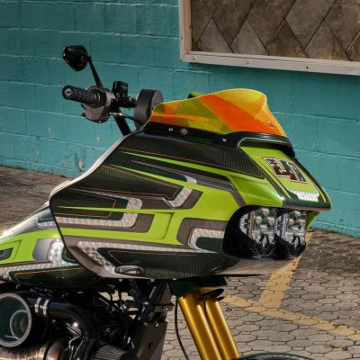 クロックワークス KOLOR FLARE ウインドシールド 6インチ オレンジ 2015以降ロードグライド