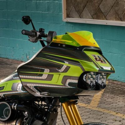 クロックワークス KOLOR FLARE ウインドシールド 6インチ イエロー 2015以降ロードグライド