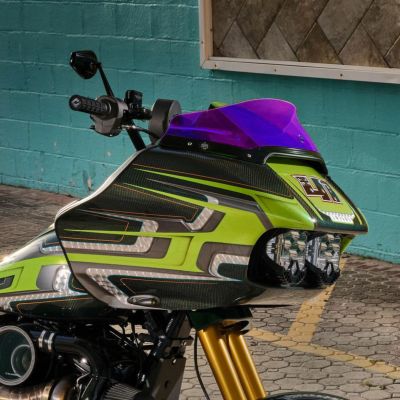 クロックワークス KOLOR FLARE ウインドシールド 6インチ パープル 2015以降ロードグライド