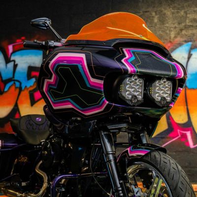 クロックワークス KOLOR FLARE ウインドシールド 9インチ オレンジ 2015以降ロードグライド