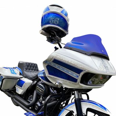 クロックワークス KOLOR FLARE ウインドシールド 9インチ ブルー 2015以降ロードグライド
