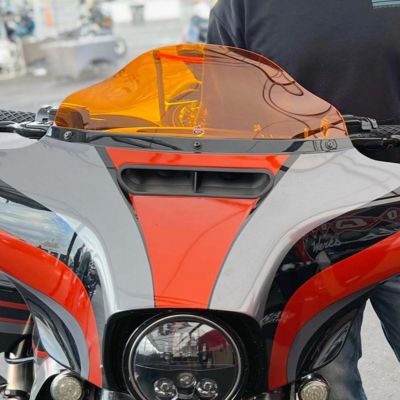 クロックワークス KOLOR FLARE ウインドシールド 6.5インチ オレンジ 2014以降 FLHT、FLHX