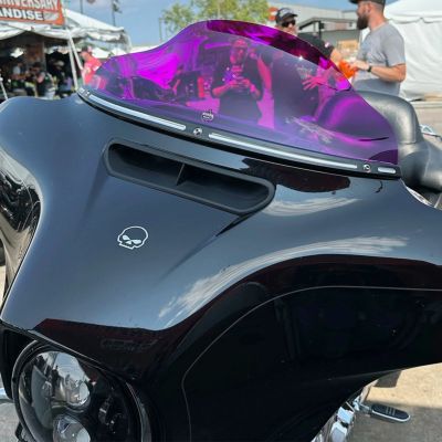 クロックワークス KOLOR FLARE ウインドシールド 6.5インチ パープル 2014以降 FLHT、FLHX