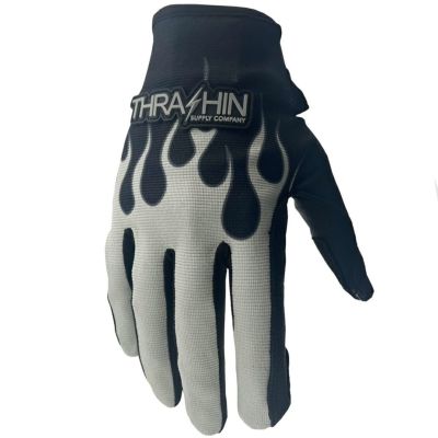スラッシンサプライ(THRASHIN SUPPLY) ステルス レザーパーム・グローブ フレイム グレー