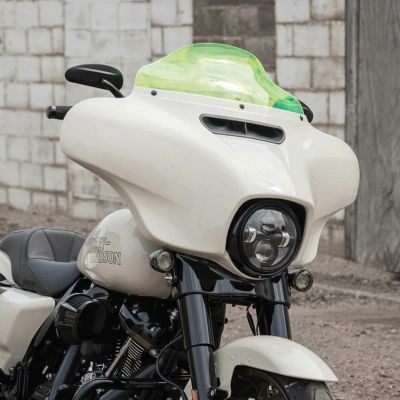 2014以降 FLHT、FLHX KOLOR FLARE ウインドシールド 6.5インチ グリーンアイス クロックワークス